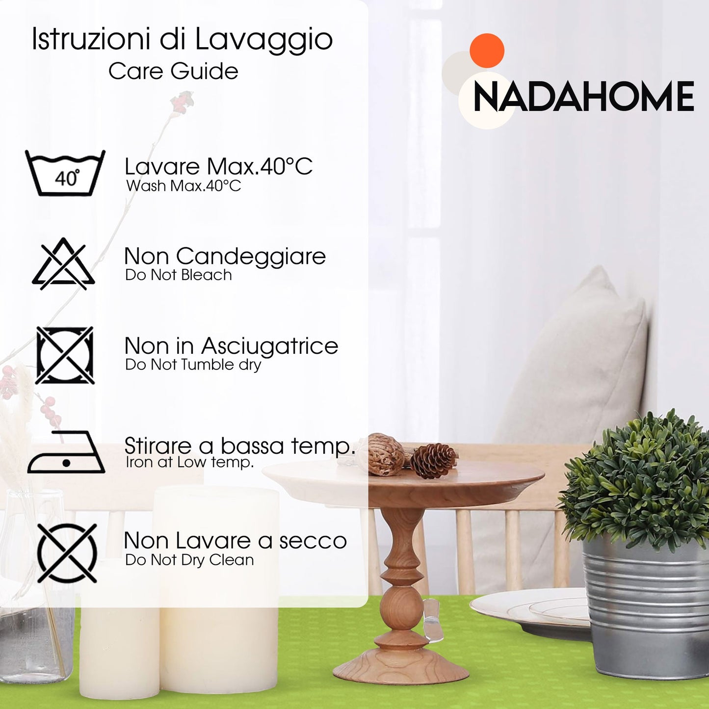 Tovaglia Servizio da Tavola + Tovaglioli 12 Posti Damina in Cotone 0543