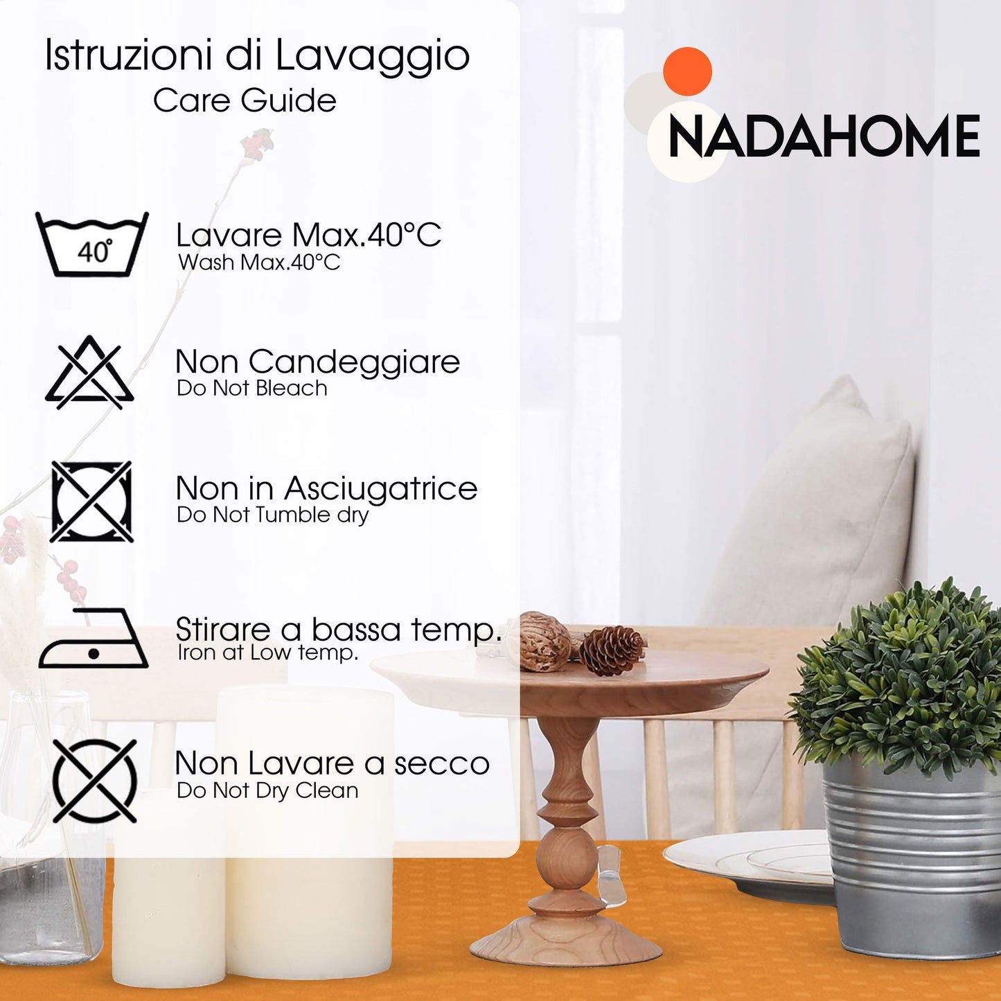 Tovaglia da Tavola 24 Posti tinta unita in Cotone Damina 3059