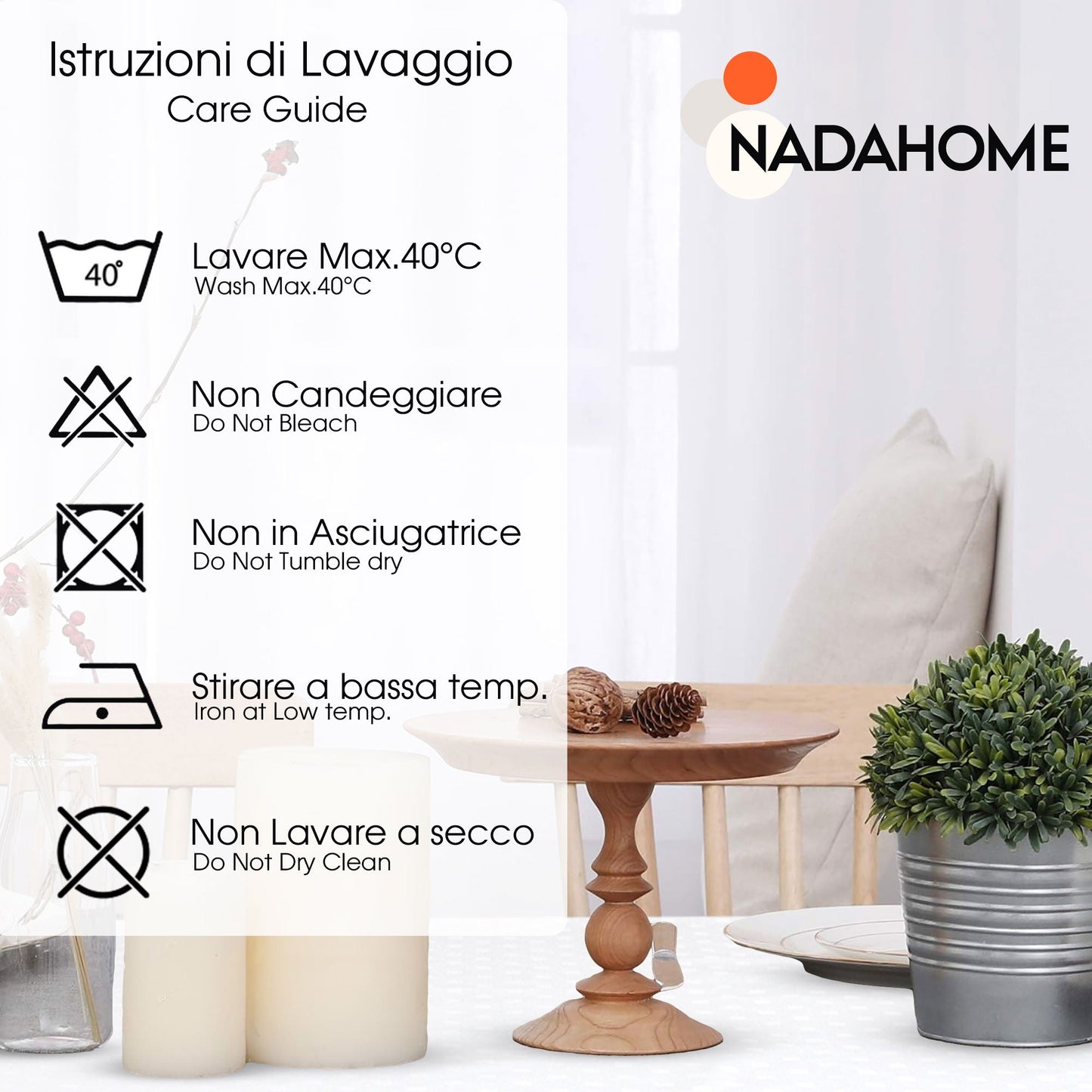 Tovaglia da Tavola 6 Posti tinta unita in Cotone Damina 0699