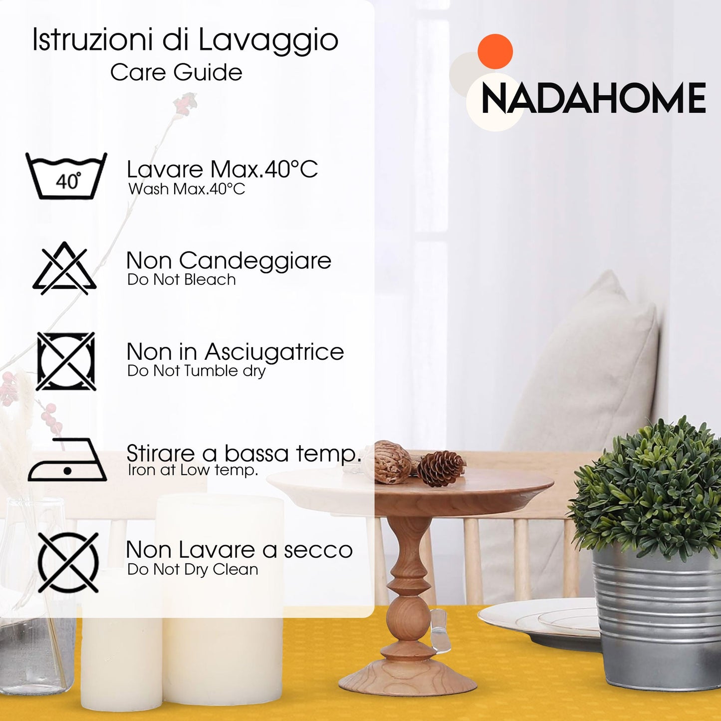 Tovaglia da Tavola 24 Posti tinta unita in Cotone Damina 3059