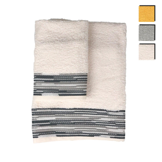 Set asciugamani bagno 1+1 Antica Tessitura Italiana in spugna 100% Cotone 0718