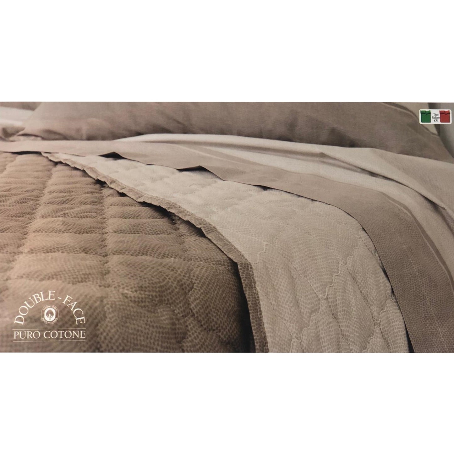 Trapuntino in cotone double-face Biancaluna per letto 1 - 1,5 e 2 piazze 0812