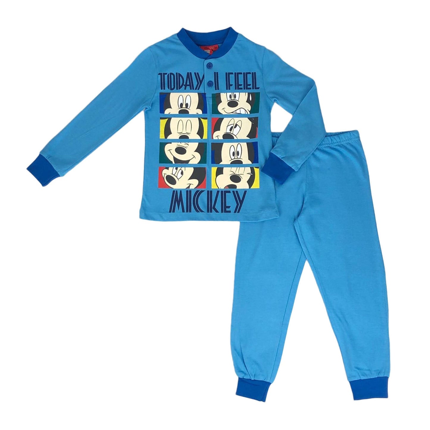 Pigiama lungo bimbo tuta in cotone Disney Topolino taglia 3 a 7 anni 0886