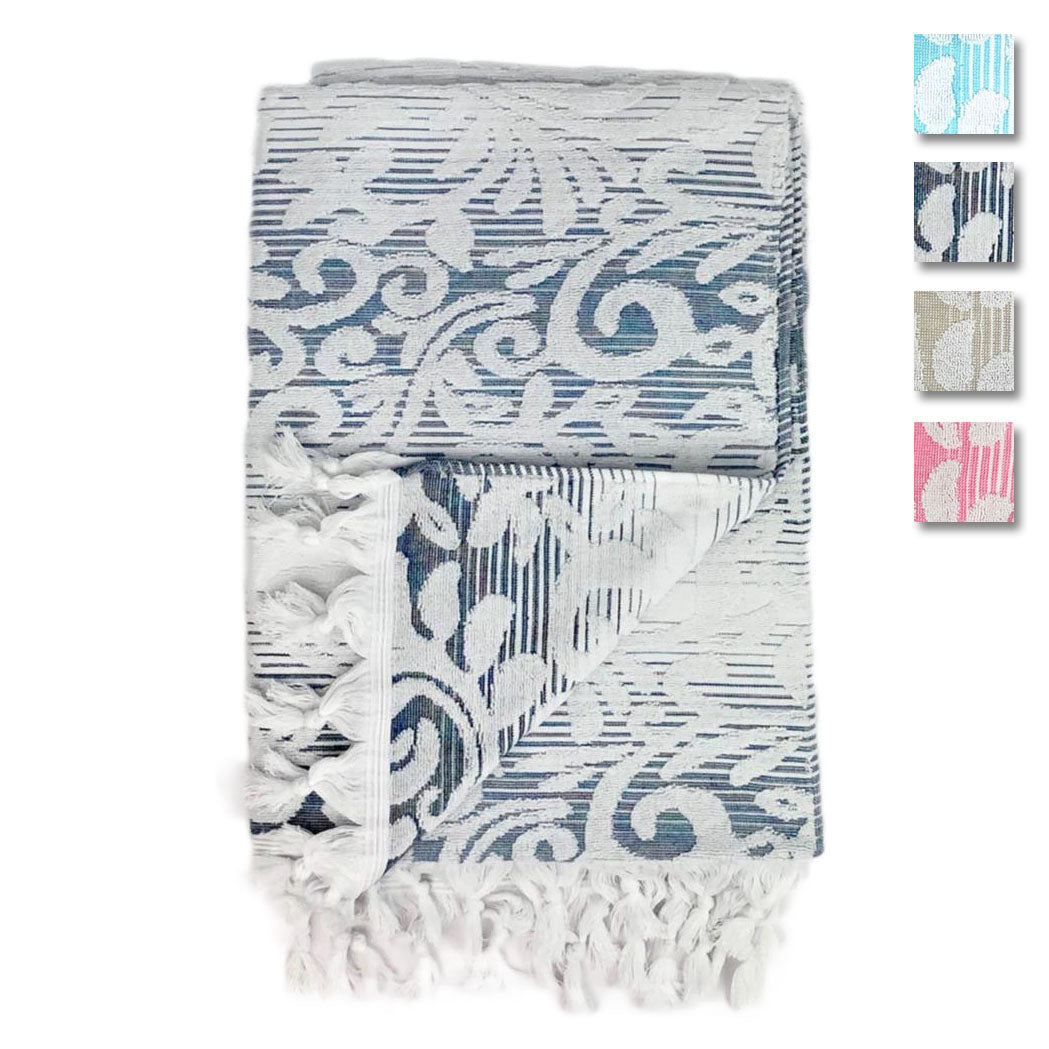 Telo Mare Coprilettino in jacquard Fouta per sdraio lettino Preziosa Home 0942