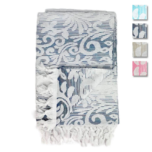 Telo Mare Coprilettino in jacquard Fouta per sdraio lettino Preziosa Home 0942