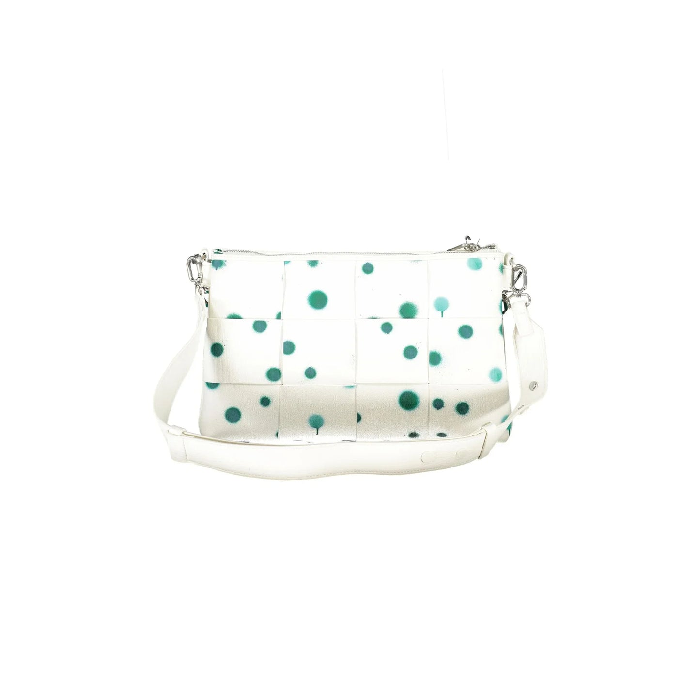 DESIGUAL Borsa Donna Bianco a Mano Pois con Tracolla e Catena
