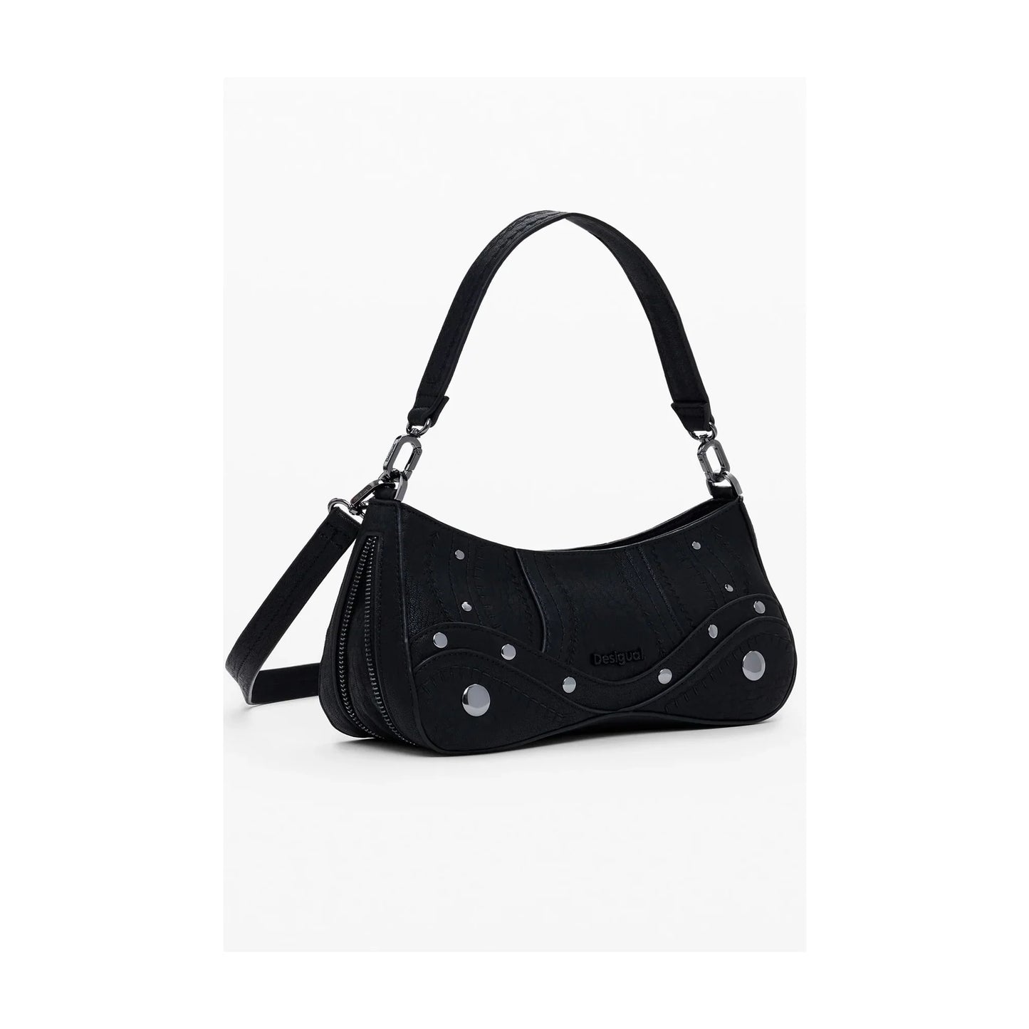 DESIGUAL Borsa Donna Nera a Spalla Embro Patch Alsacia