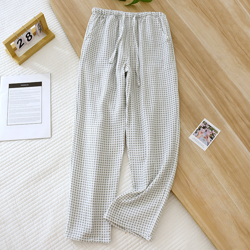 Women's Fashion Casual Loose Cotton Double-layer Gauze Home Pants
