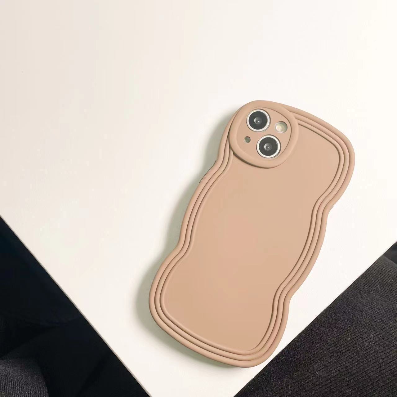 Liquid Solid Color Wavy Edge Phone Case