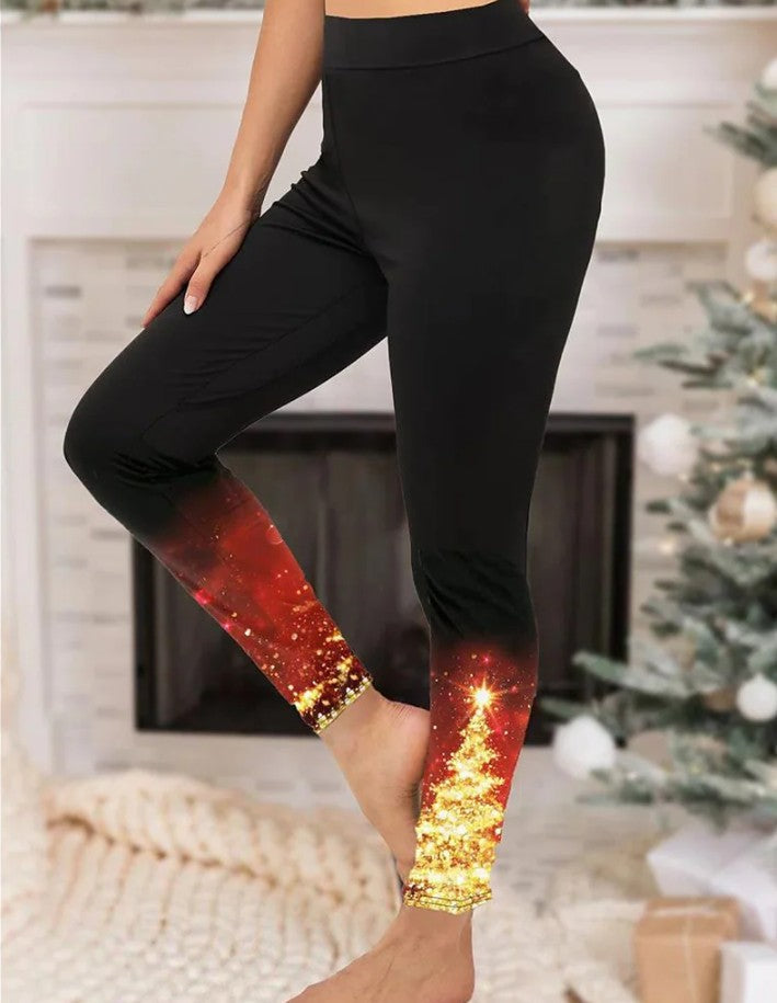 Brushed Printed Slim Fit Skinny Bootcut Trousers