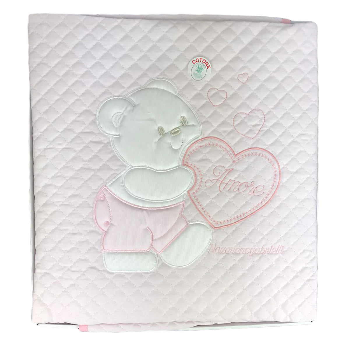 Trapuntino invernale ricamato Nazareno Gabrielli culla lettino + paracolpi 1217