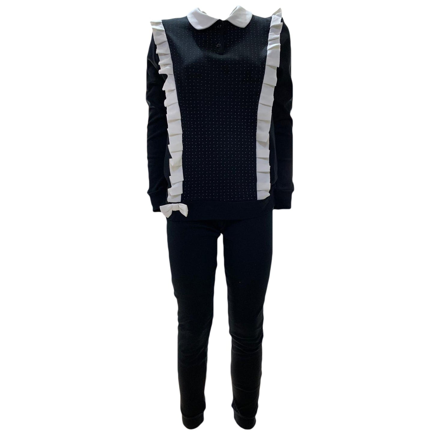 Pigiama donna ragazza lungo in caldo cotone Character in taglie da S a L 1239