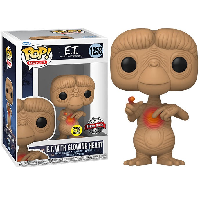 Funko Pop! Movies- E.T. (1258) E.T 40Th W/Glowing Heart G.I.T.D. Special Edition
