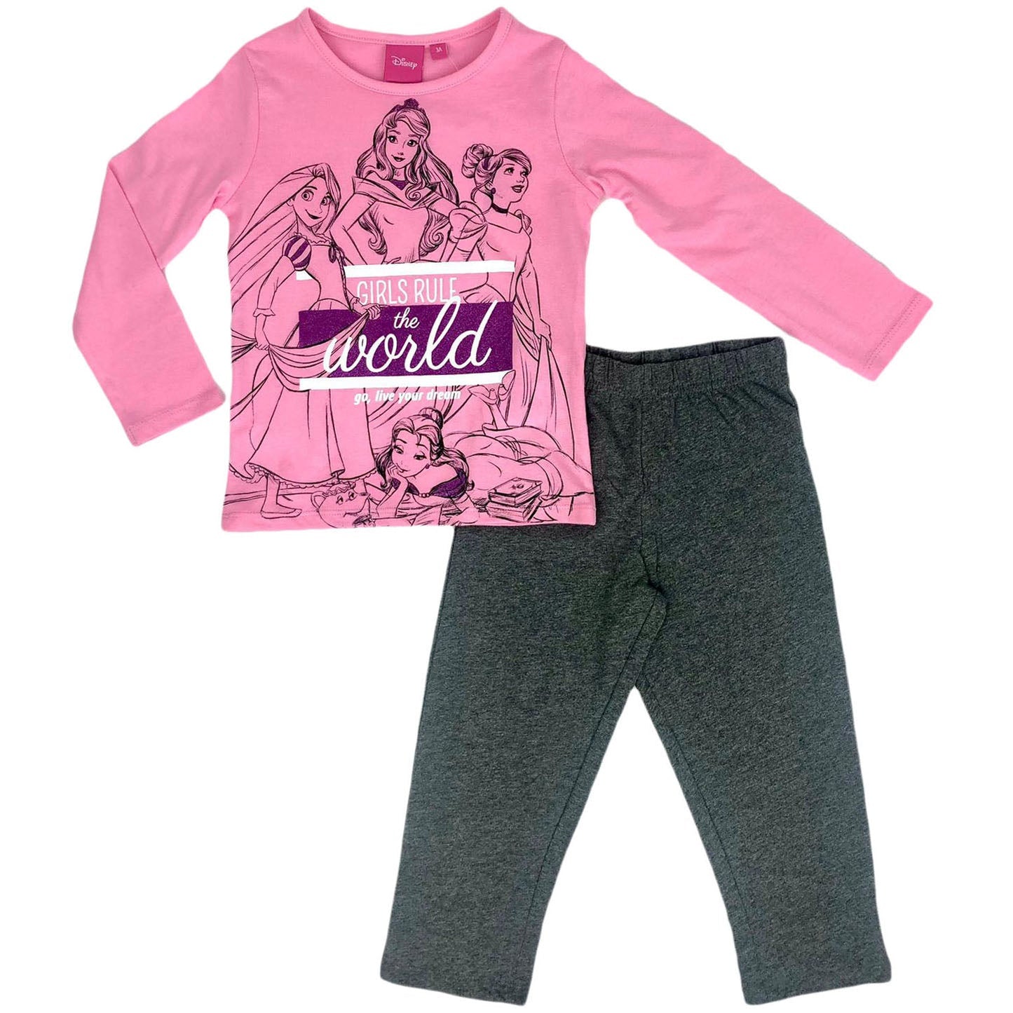 Pigiama Disney Principesse maniche lunghe bambina ufficiale 1262