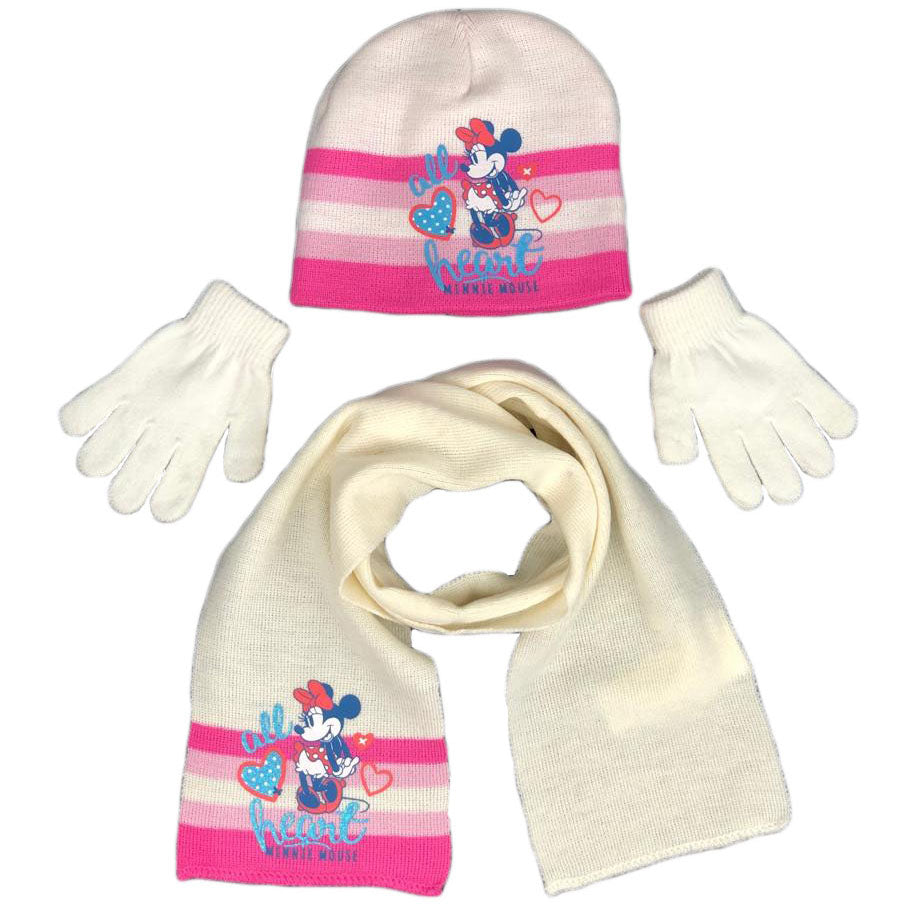Set cappello guanti e sciarpa invernale Disney Minnie cappellino bambina 1280
