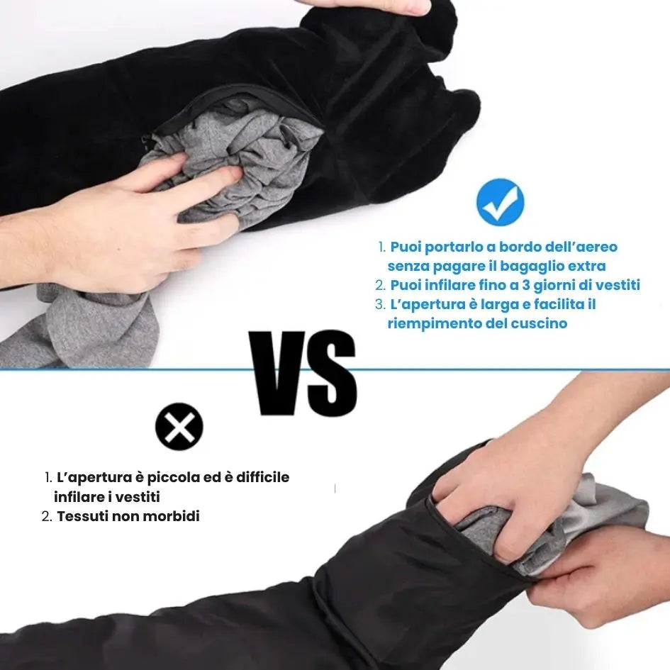 SoloTravel Cuscino | Cuscino da Viaggio 2 in 1 – Comfort + Spazio Extra