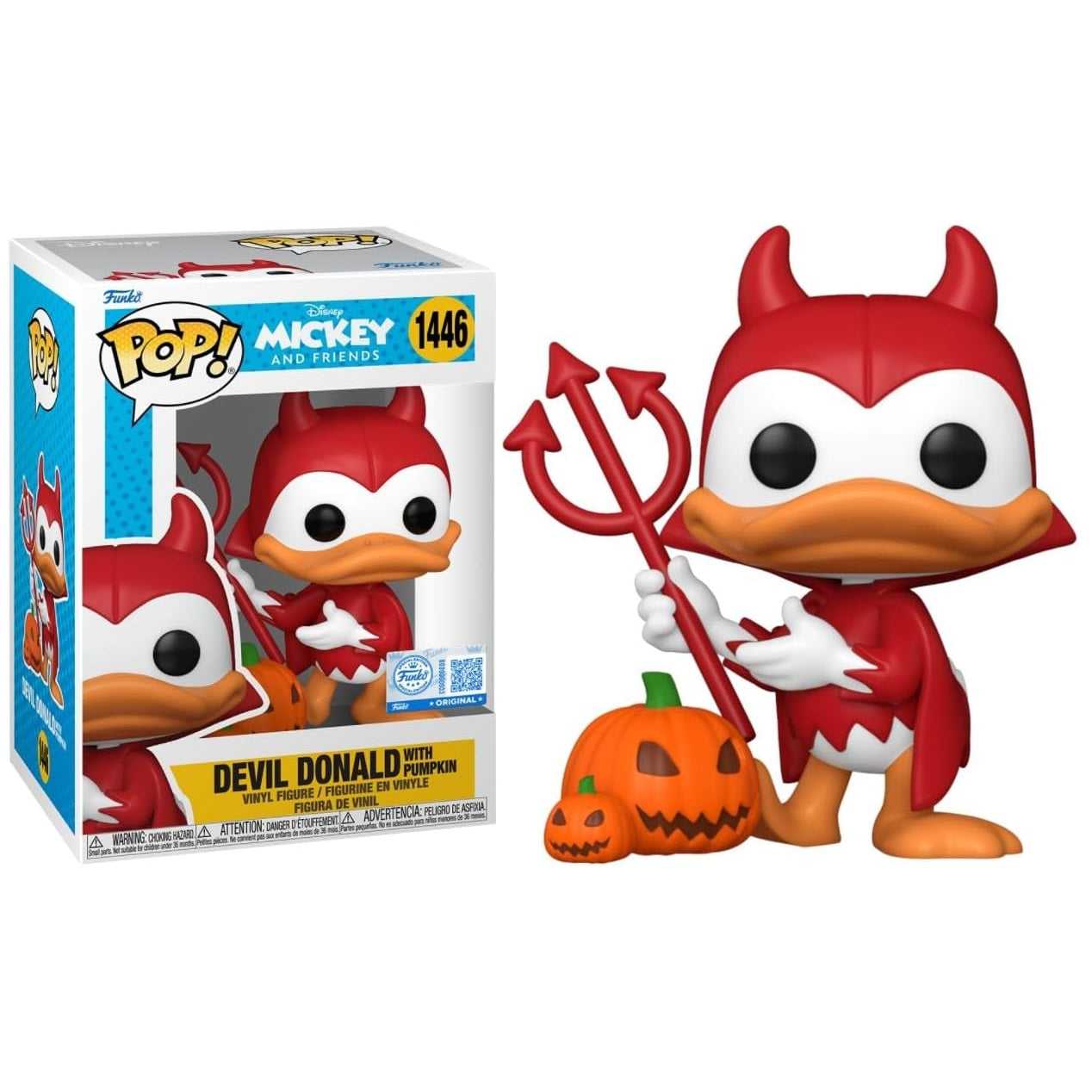 Funko Pop ! Disney - Mickey and friends - Devil Donald With Pumpkin (1446) - Vinyl figure 10 cm