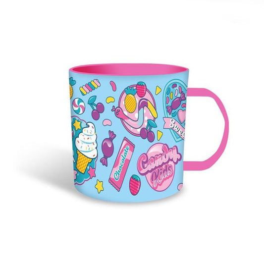 Tazza Candy sweet bicchiere per bevande microonde colazione bambini 340 ml 1323