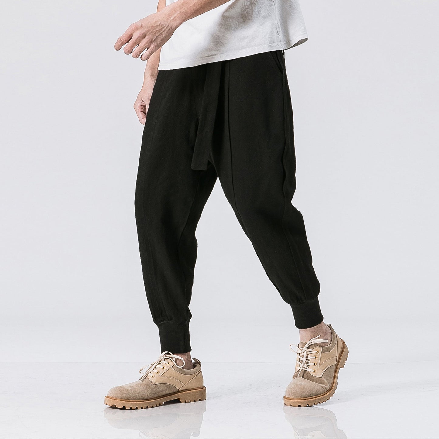 Japanese cotton and linen beam pants