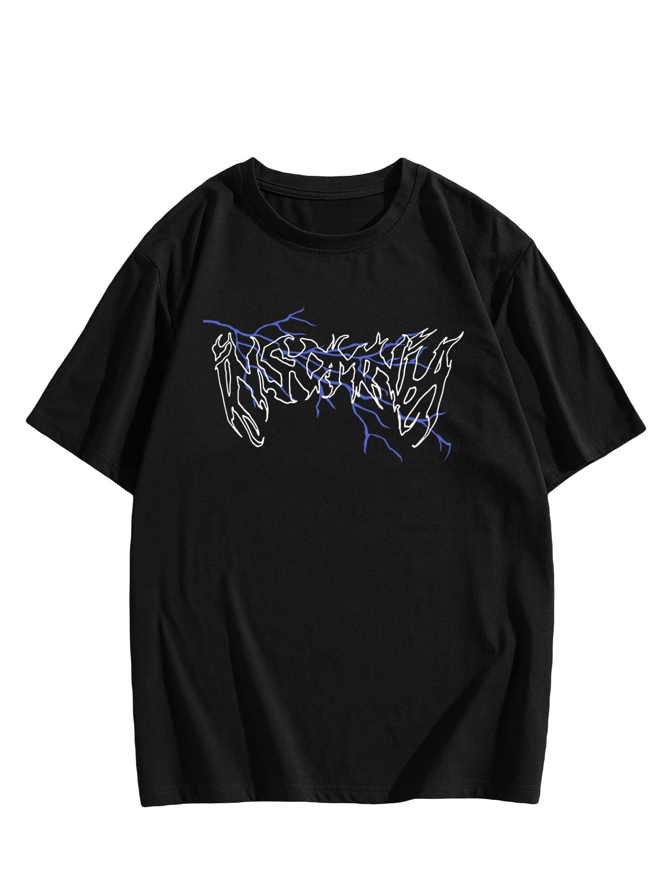 Women's Short Sleeve Letter T-shirt Printed Pattern Casual Loose Short Sleeves Pullover Base Round Neck