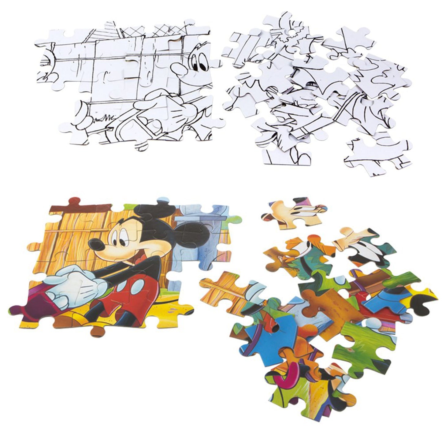 Puzzle maxi double-face Disney Topolino e Minnie 108 pz retro colorabile 1449