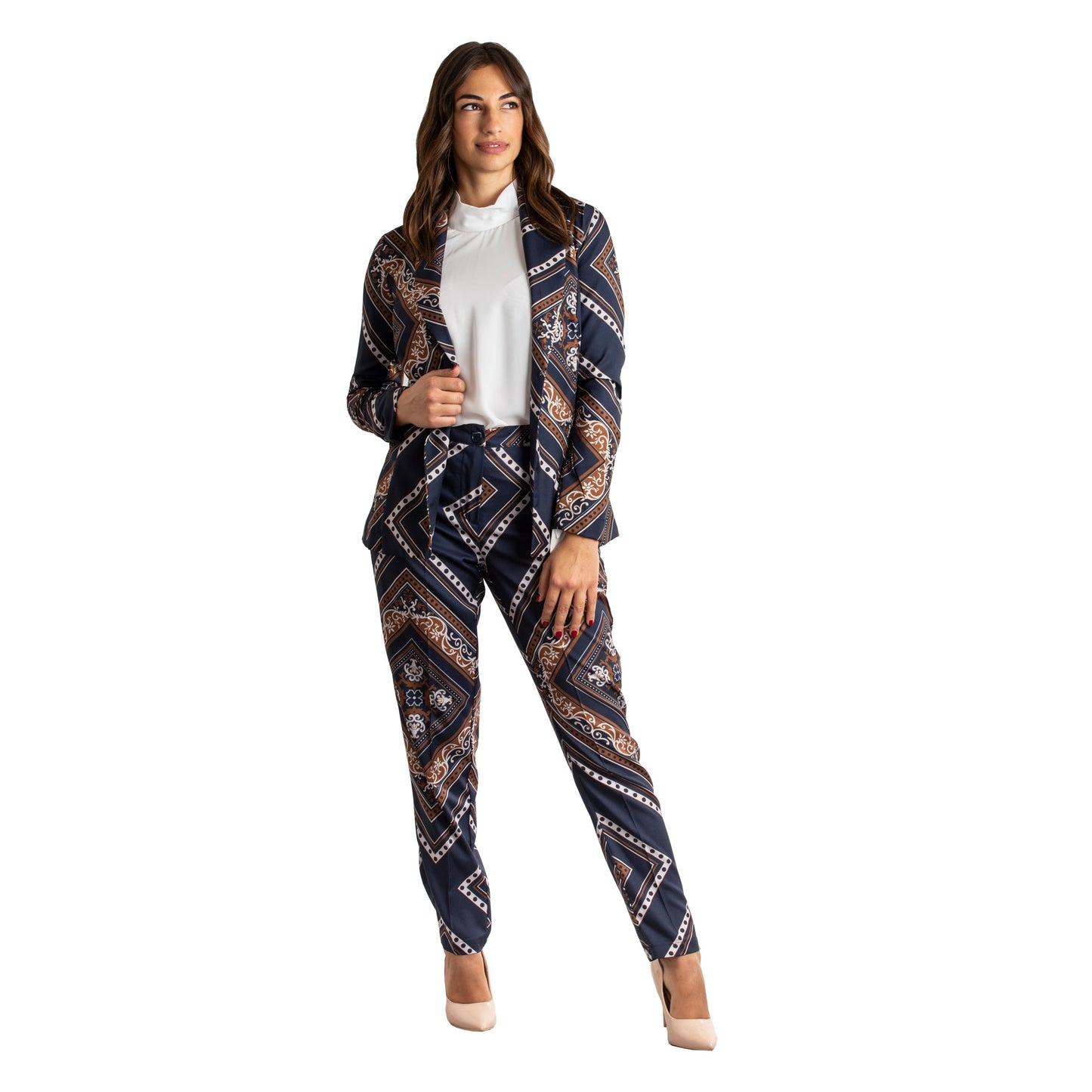Giacca donna maniche lunghe stampata casual made in Italy 1486