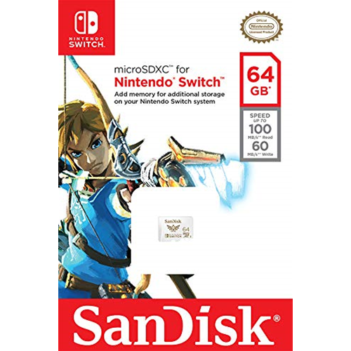 Nintendo Switch Sandisk Microsdxc 64Gb Memoria Micro Sd Scheda Ufficiale Zelda