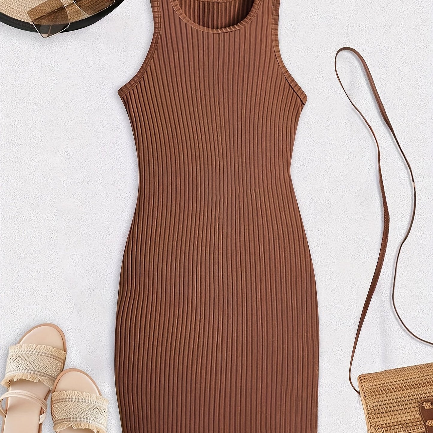 Leopard Pattern Bodycon Dress, Elegant Sleeveless Dress For Summer, Women's Clothing