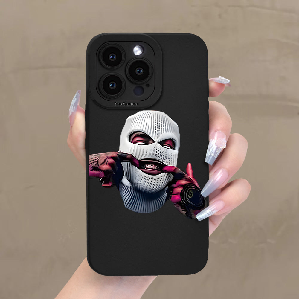 Quirky for Man with Hood Pattern Exquisite Shockproof Phone Case, Classic Matching Case with Frosted Texture, Stylish Durable All Round Case for iPhone 15 14 13 12 11 XR XS XsMax SE 8 7 Pro Plus Max Mini