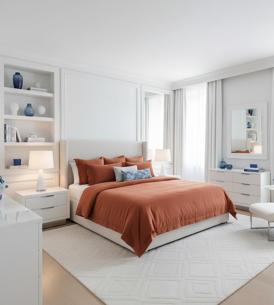 Copripiumino in cotone percalle – Tinta unita