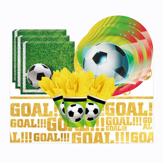 Kit party Calcio 24 persone bicchieri piatti tovaglia tovaglioli football 1816