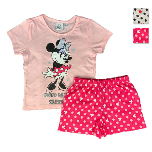 Pigiama bambina Disney Minnie T-shirt e pantaloncino in cotone stampato 1837