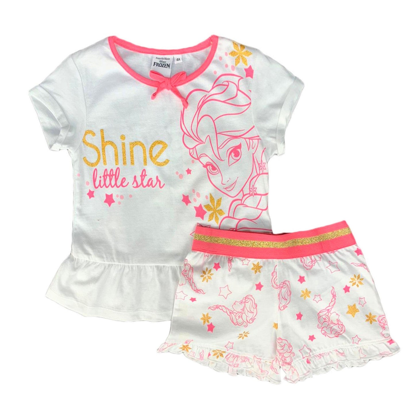 Pigiama bambina Disney Frozen T-shirt e pantaloncino in cotone stampato 1845