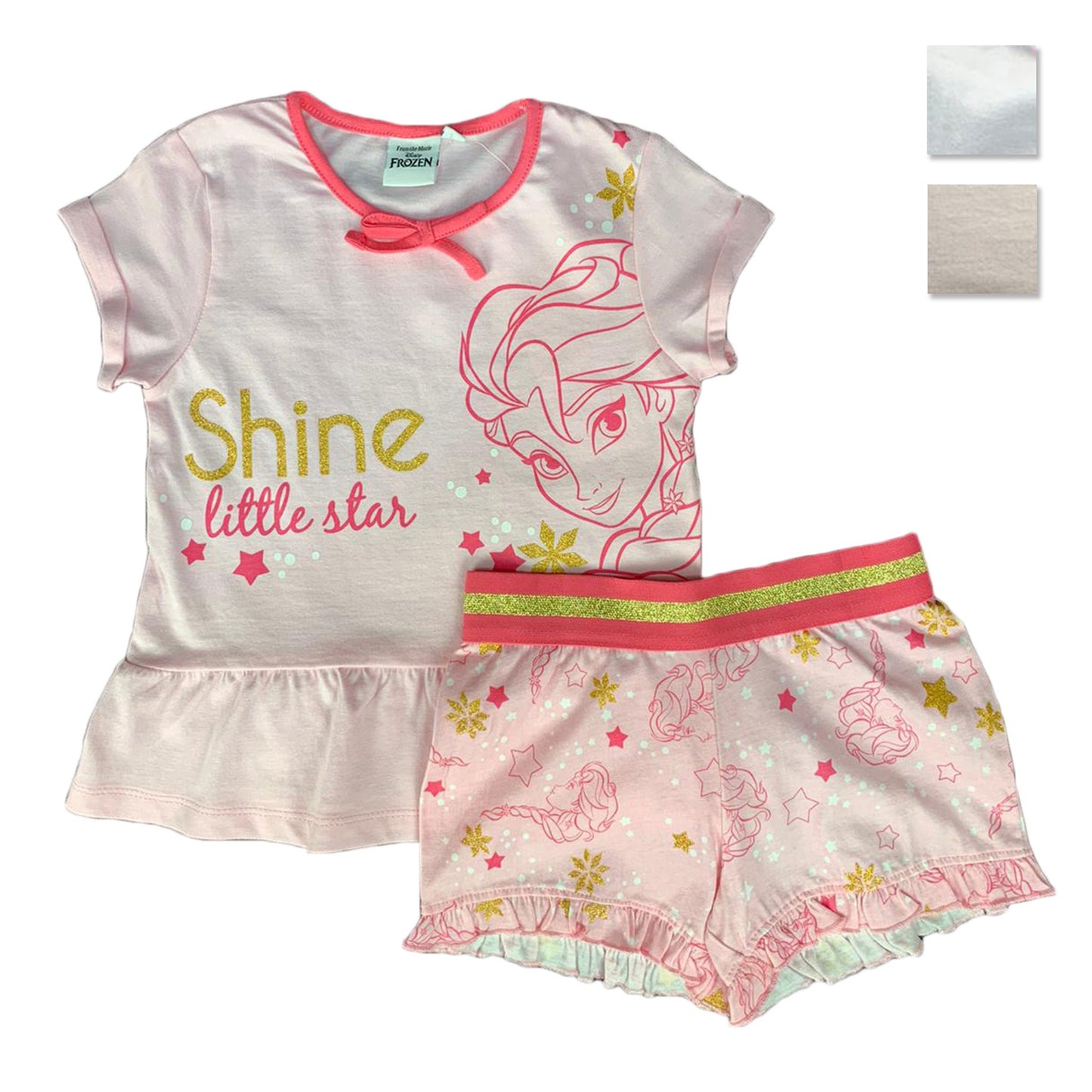 Pigiama bambina Disney Frozen T-shirt e pantaloncino in cotone stampato 1845
