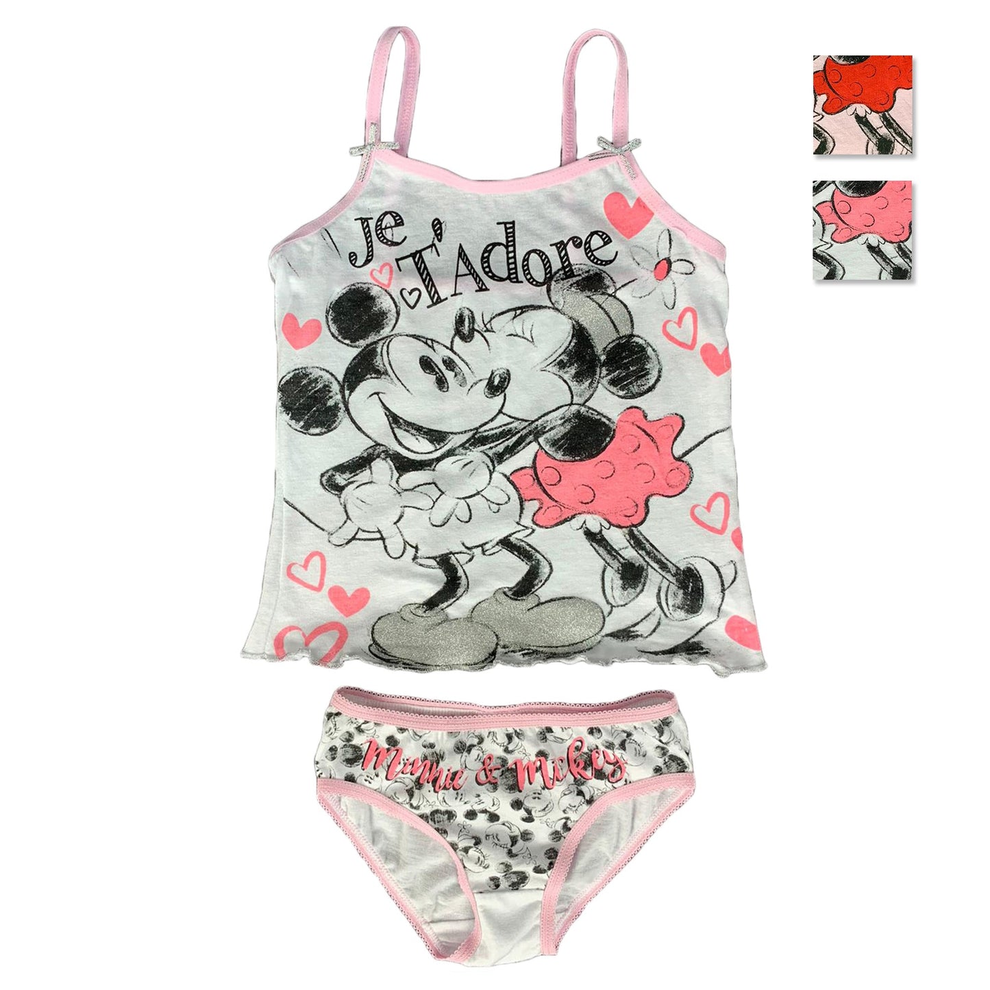 Canotta + slip per bambina Disney Minnie in cotone stampato 1846
