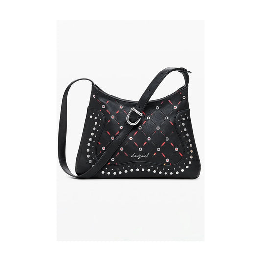 DESIGUAL Borsa Donna Nera a Tracolla Yankee Manaos con Borchie
