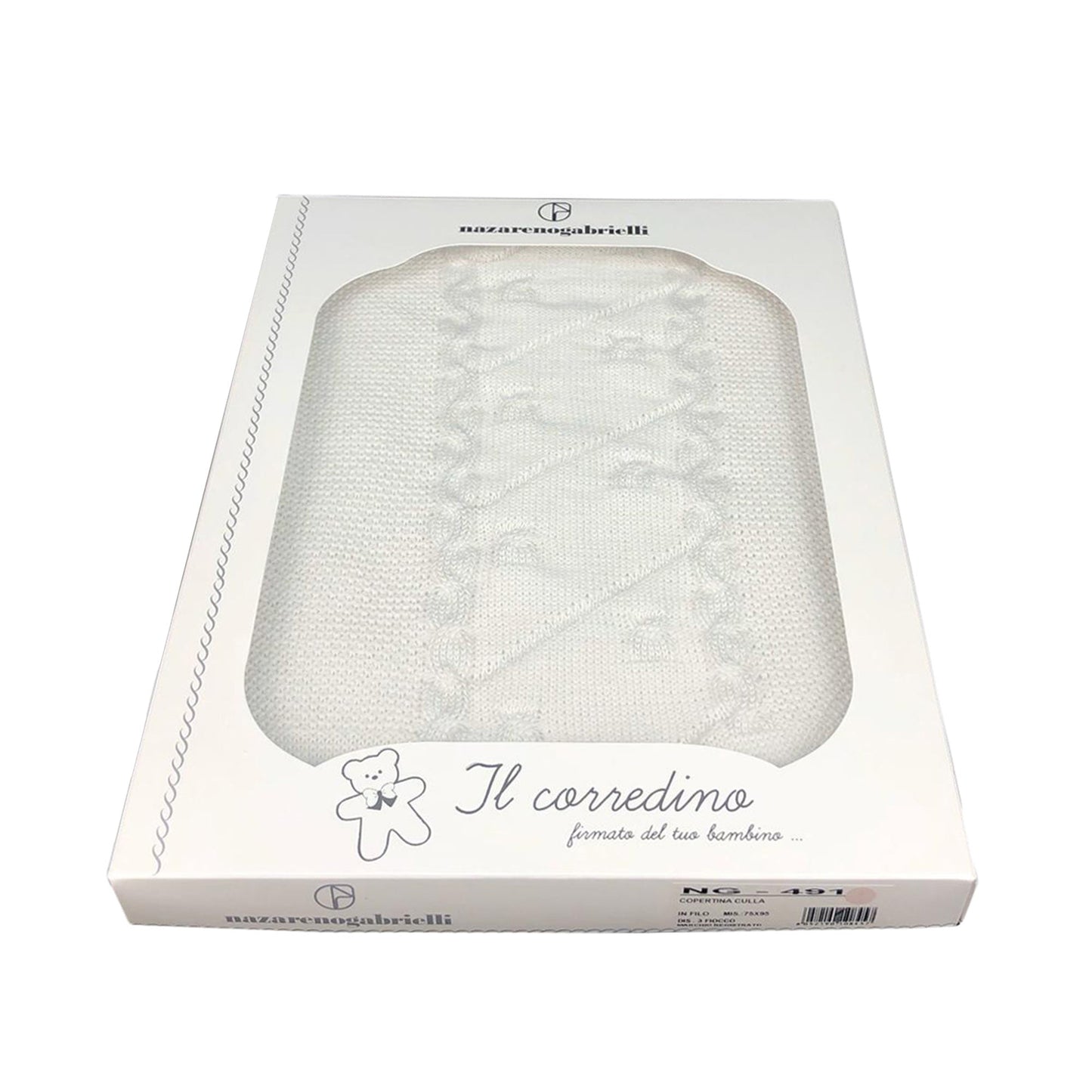Copertina neonato in filo per culla carrozzina Nazareno Gabrielli 1962