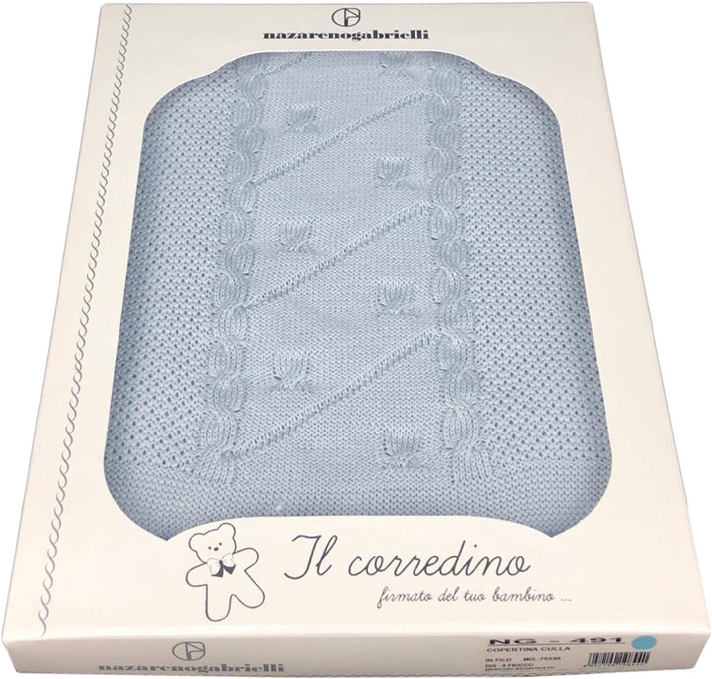 Copertina neonato in filo per culla carrozzina Nazareno Gabrielli 1962