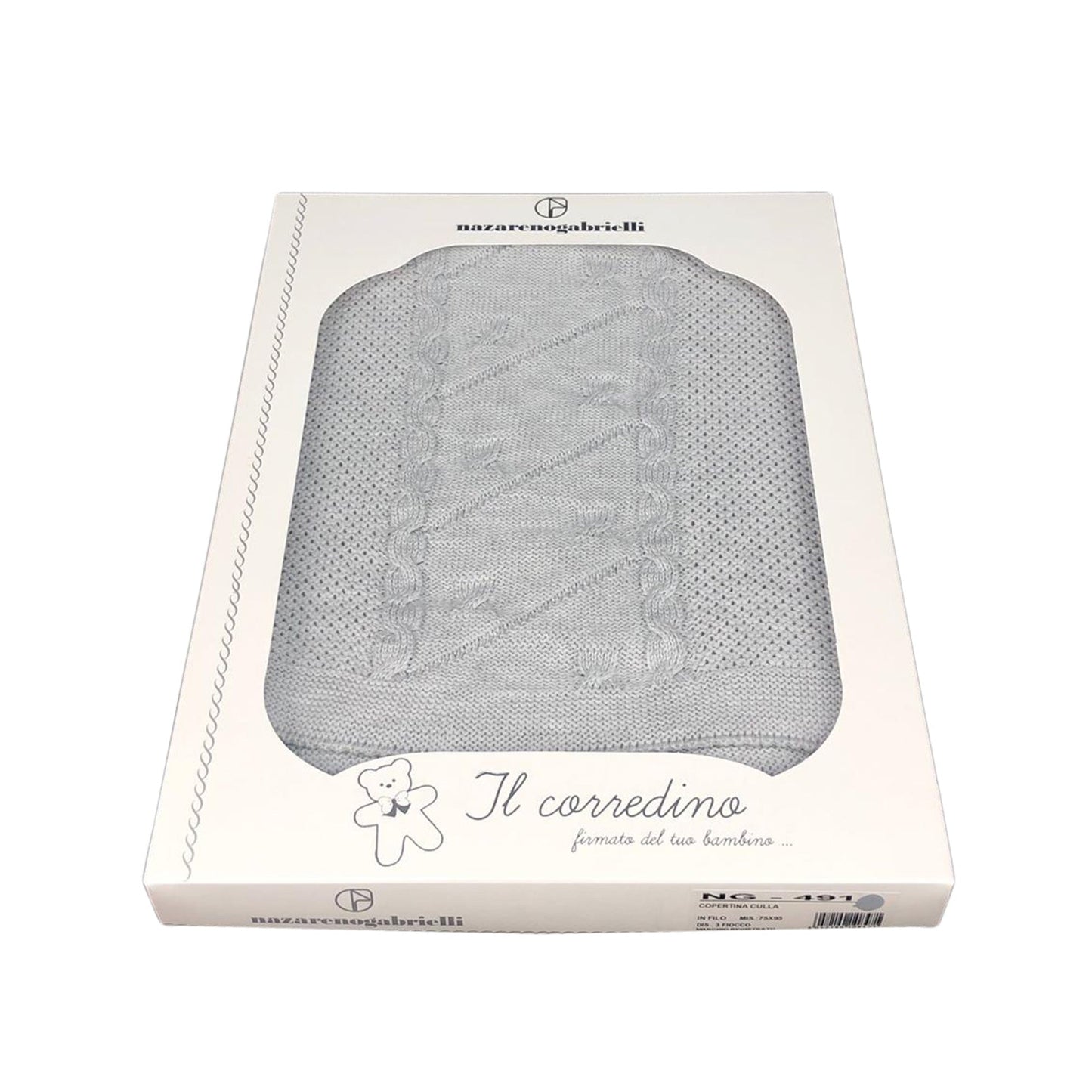 Copertina neonato in filo per culla carrozzina Nazareno Gabrielli 1962