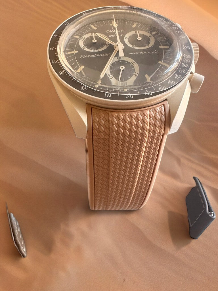 Cinturini silicone avvolgenti CARBON da 20mm per Omega x Swatch