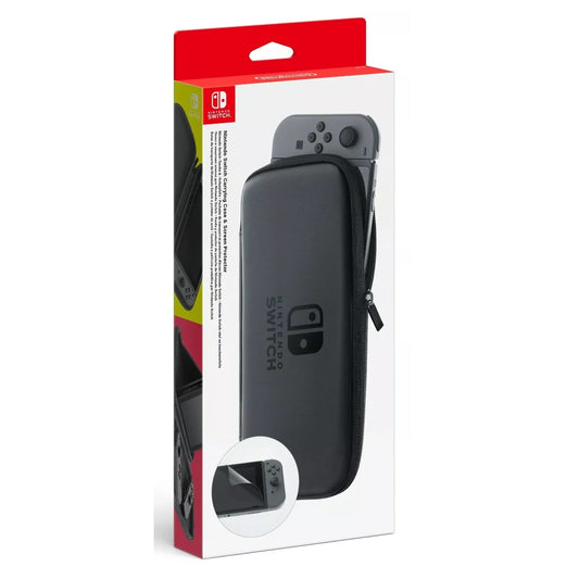 Nintendo Switch Kit Custodia Grigia + Pellicola Protettiva Schermo Console Nuova