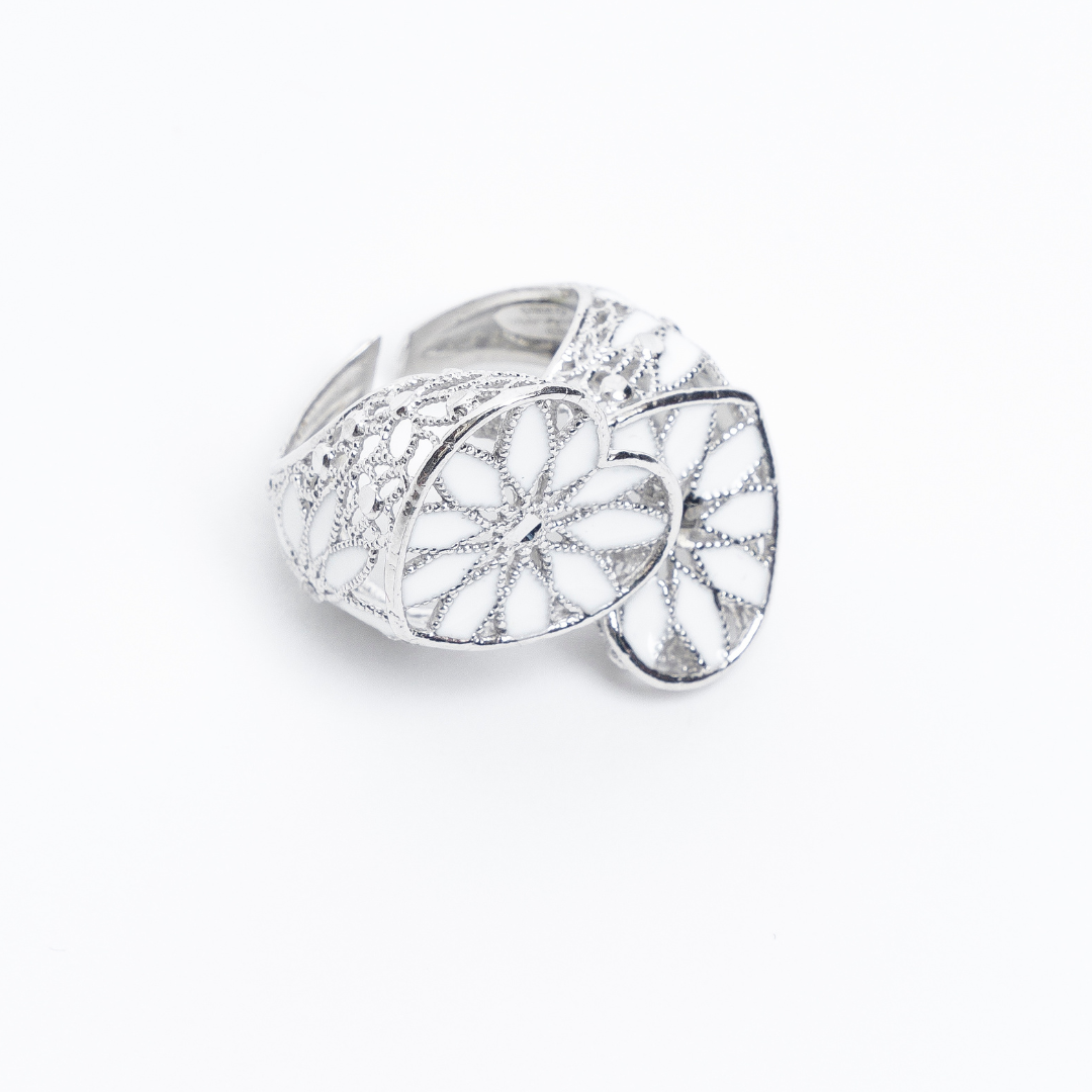 ANELLO DOUBLE HEART IN ARGENTO