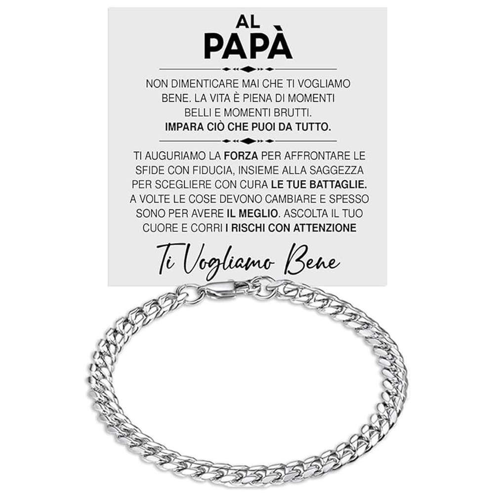 Bracciale Cubano Al Papà - Ti Vogliamo Bene.
