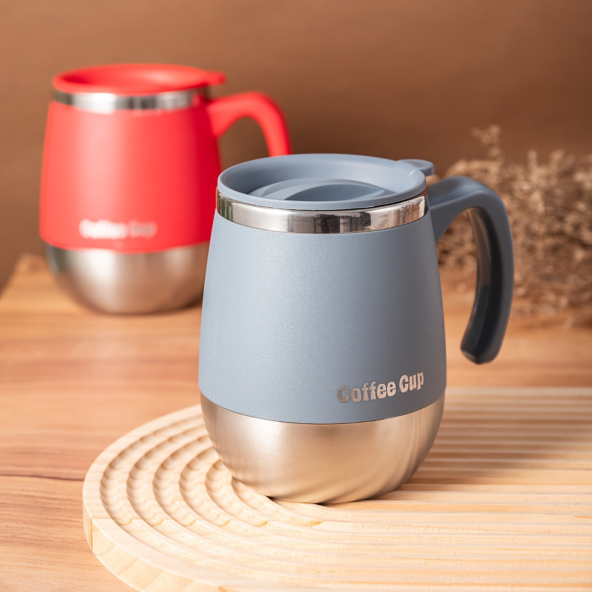 1pc 500ml Insulated Stainless Steel Coffee Mug with Lid, Double-Wall Vacuum Thermal Cup for Hot and Cold Drinks, Ideal for Home, Outdoor, Camping, Birthday, Holiday, Thanksgiving, Christmas Gift