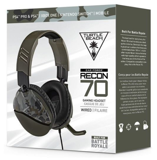 Turtle Beach Recon 70 Camo Verde Camo Cuffie Gaming Ps4 Ps5 Xbox One Pc Jack 3,5