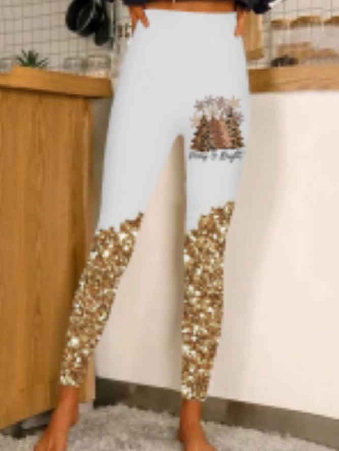 Brushed Printed Slim Fit Skinny Bootcut Trousers