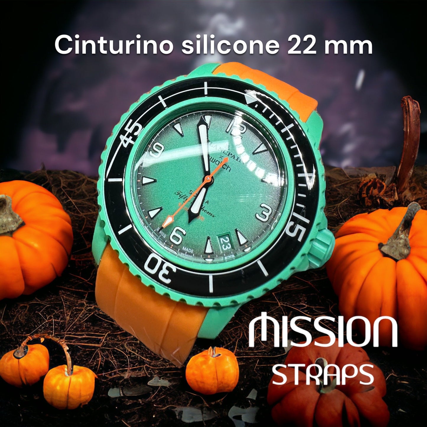 Cinturini BLANC in silicone da 22mm (Es. BlancpainxSwatch)