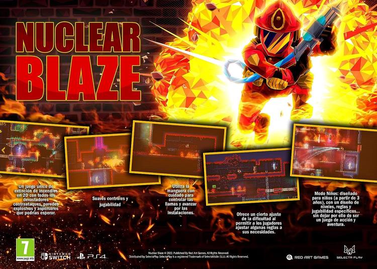 Nuclear Blaze PS4 Disc PlayStation 4 Retro Game Firefighters (Includes Keychain)