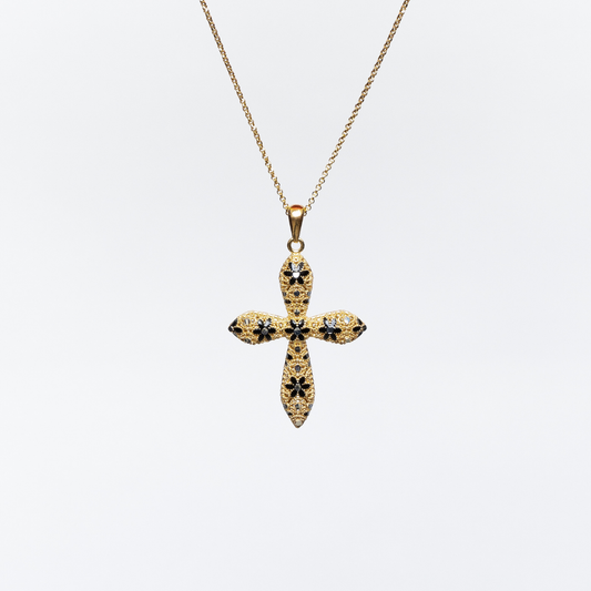 COLLANA ROUNDED CROSS IN ARGENTO