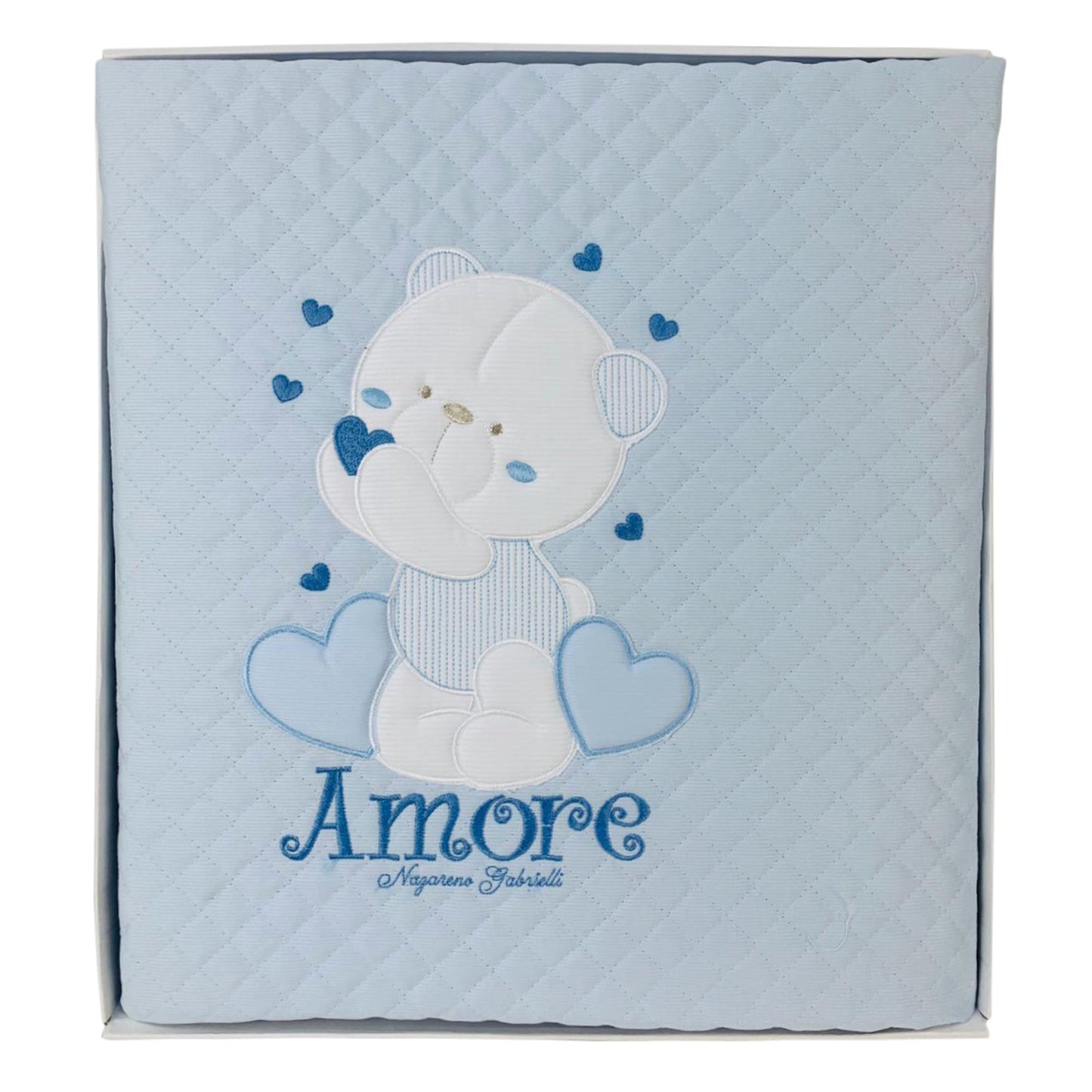 Trapuntino ricamato Nazareno Gabrielli per culla lettino + paracolpi 2534